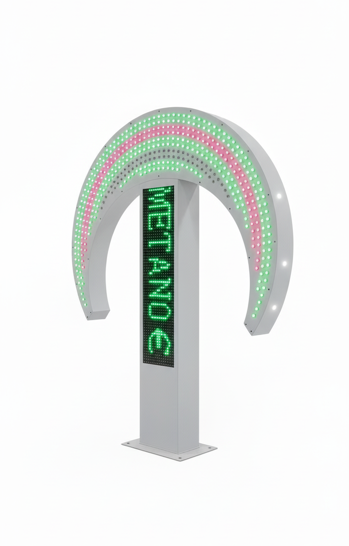 Enseigne LED Pharmacie Programmable – Modèle Croissant & Croix (Double Face)